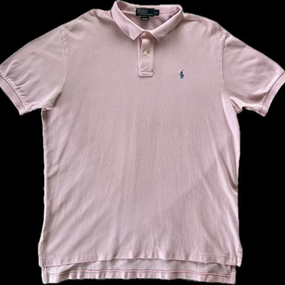 POLO Ralph Lauren Men's Pink Cotton Mesh/Piqué Knit Polo Shirt - Classic Fit XL - Picture 2 of 6